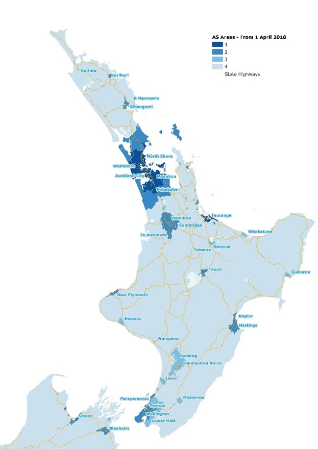 Map of North Isaland MSD Zones