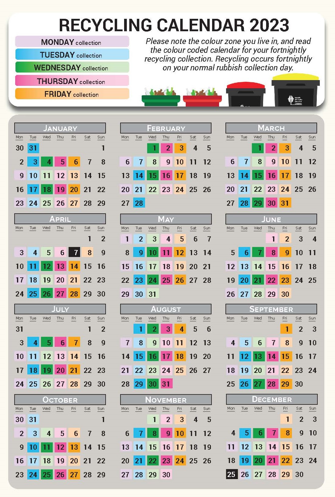 Recycling Calendar South Waikato District Council